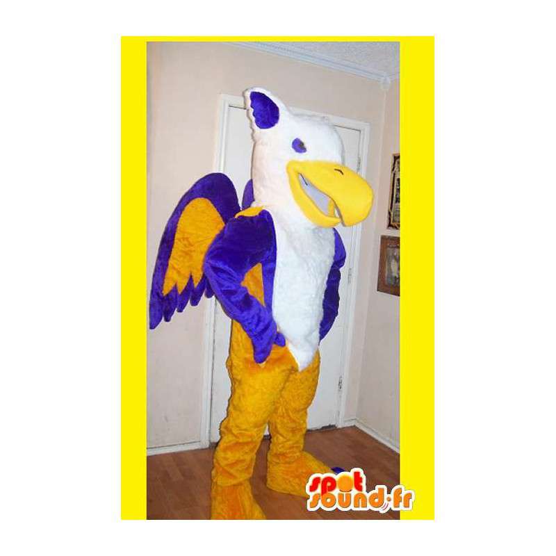 Griffin mascot blue and orange - vulture costume - MASFR002653 - Missing animal mascots