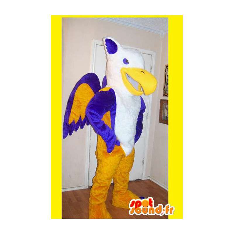 Mascot blå og oransje griffin - gribb Disguise - MASFR002653 - utdødde dyr Maskoter
