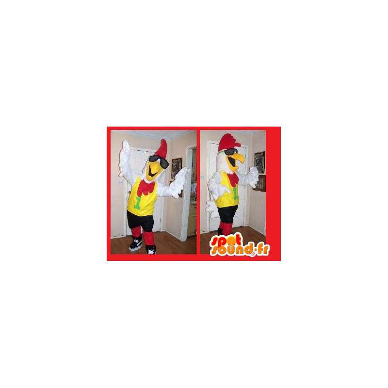 Maskottchen Coq Sportif als Hahn-Maskottchenkostüm - Hühnermaskottchen - Hähne - Hühner - MASFR002656 - SpotSound.fr