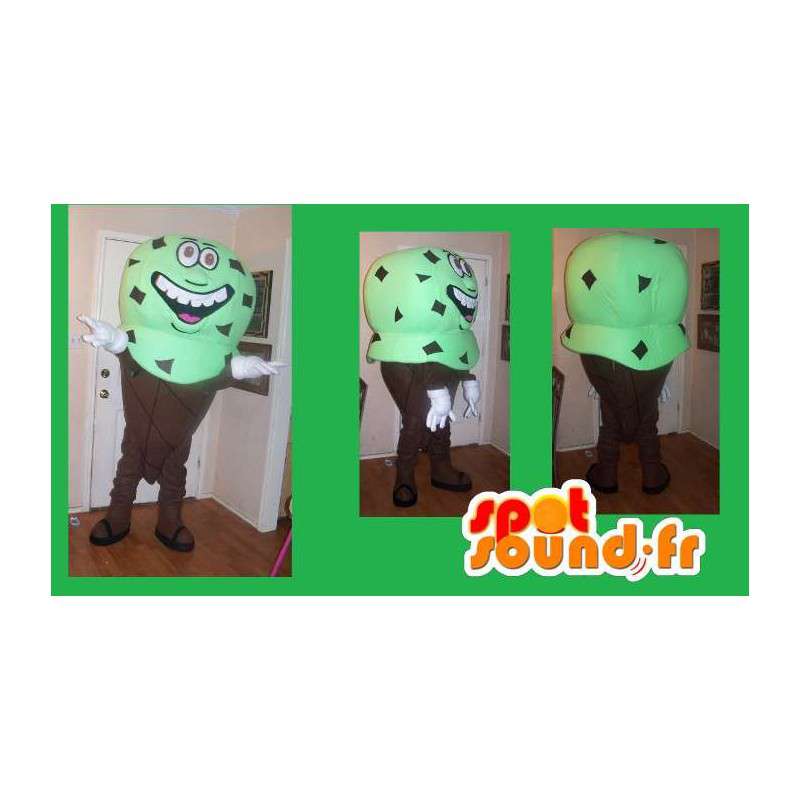 Menta Mascot cioccolato cono gelato - gelato Disguise - MASFR002669 - Mascotte di fast food