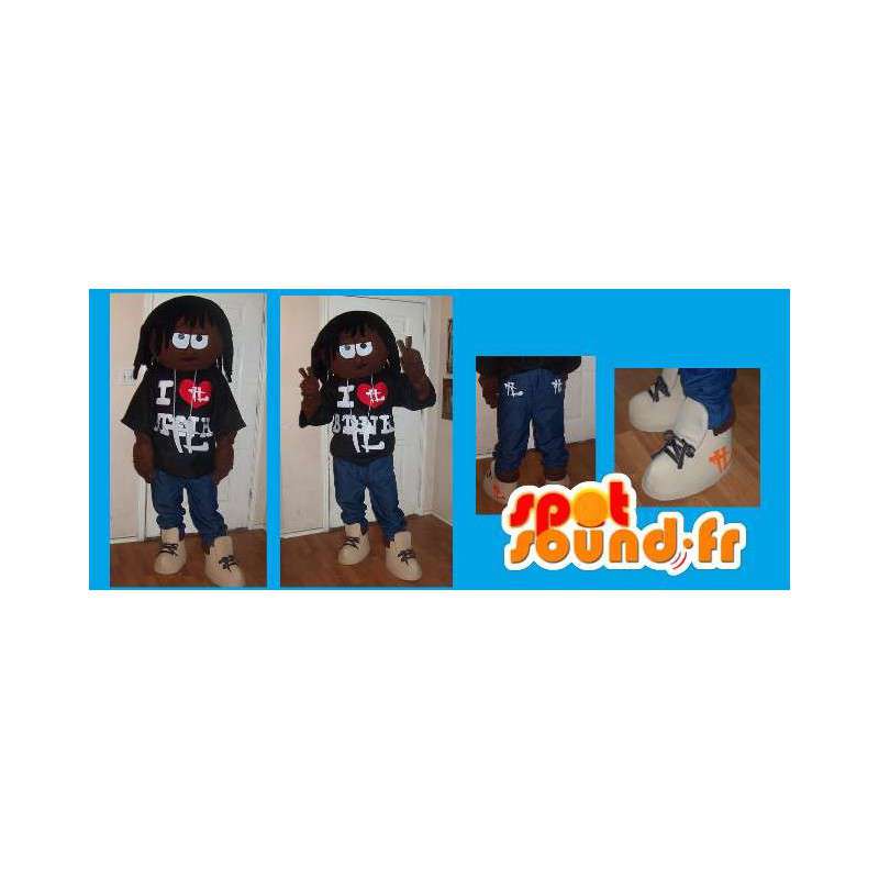 Krayzie Bone Mascot - Costume rapper with dreads - MASFR002670 - Human mascots