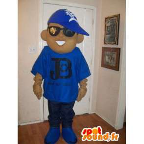 Mascot DJ rapper con cappuccio e occhiali da sole - MASFR002675 - Ragazze e ragazzi di mascotte