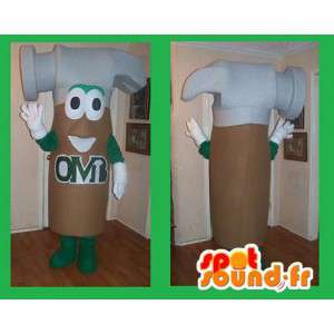 Mascot martillo marrón, verde y gris - herramientas Disguise - MASFR002676 - Mascotas de objetos