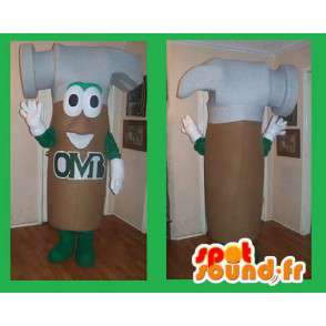 Mascot martelo verde marrom e cinza - Ferramenta Disguise - MASFR002676 - objetos mascotes