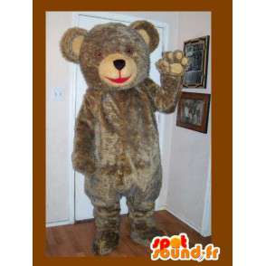Μασκότ Teddy γιγαντιαία ανοιχτό καφέ - Αρκούδα κοστούμι - MASFR002683 - Αρκούδα μασκότ