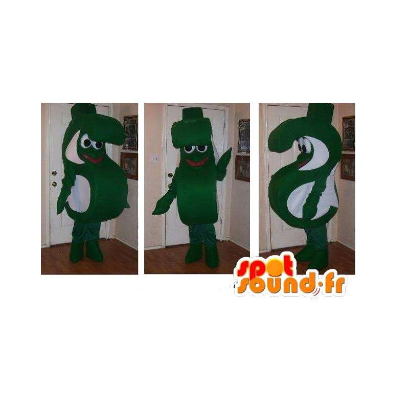 Mascote Caráter verde e branco Dólar - $ Disguise - MASFR002694 - objetos mascotes