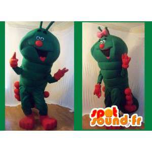 Mascot green and red giant caterpillar - caterpillar costume - MASFR002703 - Mascots insect