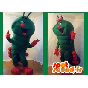 Mascotte verde e rosso gigante bruco - caterpillar costume - MASFR002703 - Insetto mascotte