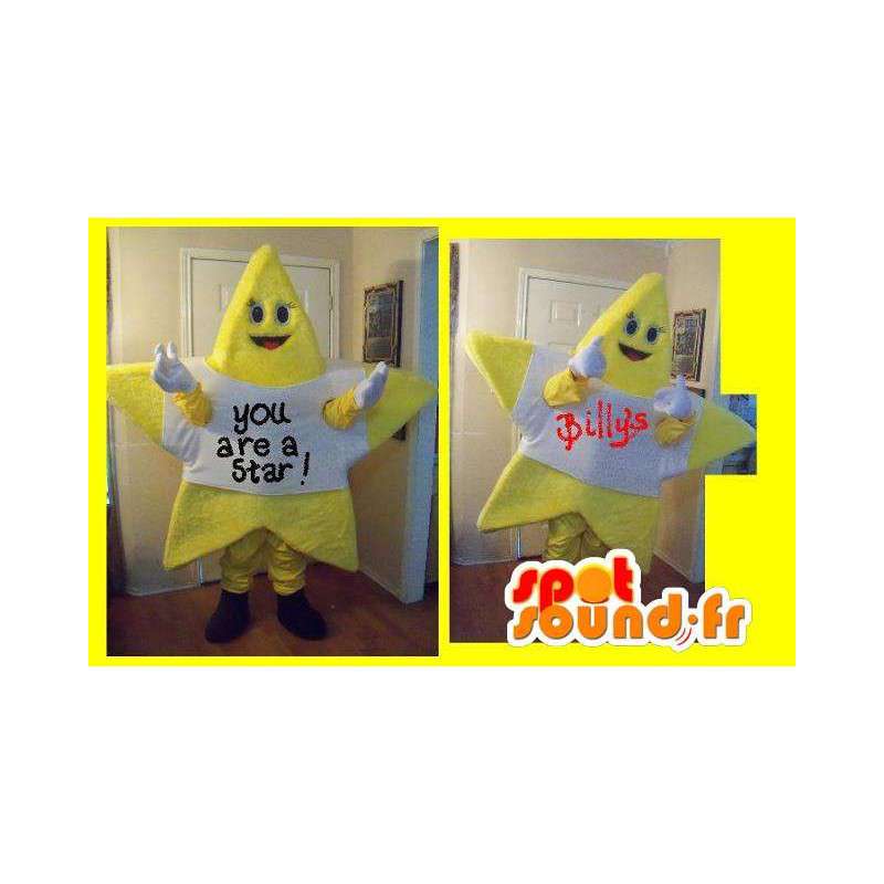 Mascot vorm van een reusachtige gele ster - Star Costume - MASFR002704 - Niet-ingedeelde Mascottes