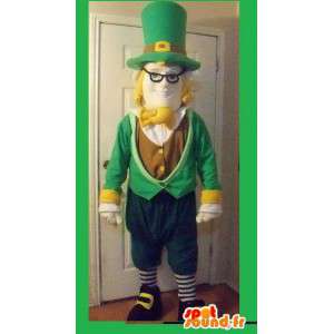 Ierse kabouter mascotte groen en bruin - Ierse Costume - Mascottes van Kerstmis - MASFR002712 - SpotSound.fr