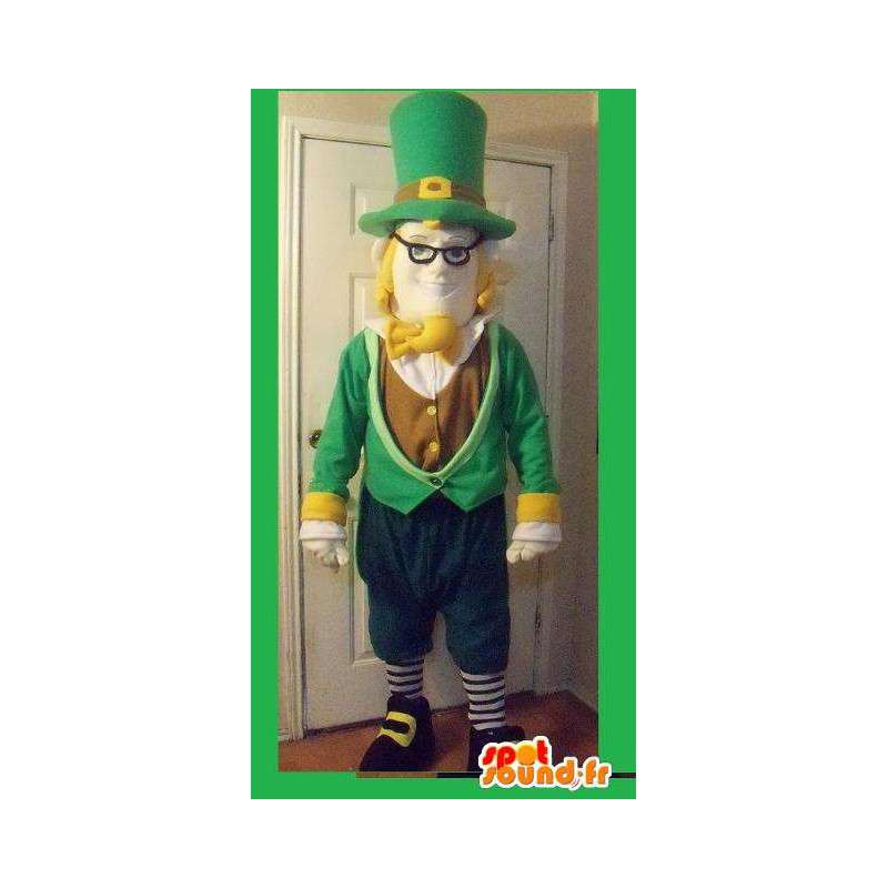 Ierse kabouter mascotte groen en bruin - Ierse Costume - Mascottes van Kerstmis - MASFR002712 - SpotSound.fr