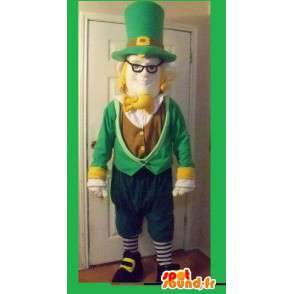 Ierse kabouter mascotte groen en bruin - Ierse Costume - Mascottes van Kerstmis - MASFR002712 - SpotSound.fr