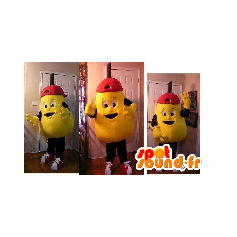 Mascotte in forma di grande pera giallo - Disguise pera - MASFR002722 - Mascotte di frutta