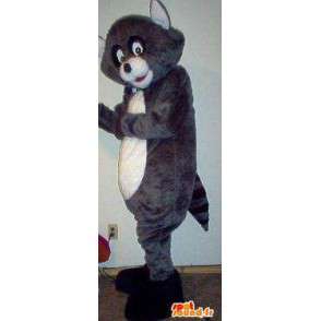 Grå og sort vaskebjørn maskot - vaskebjørn kostume - Spotsound
