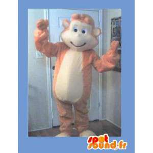 Monkey maskot oransje og beige plysj - Monkey Suit - MASFR002726 - Monkey Maskoter