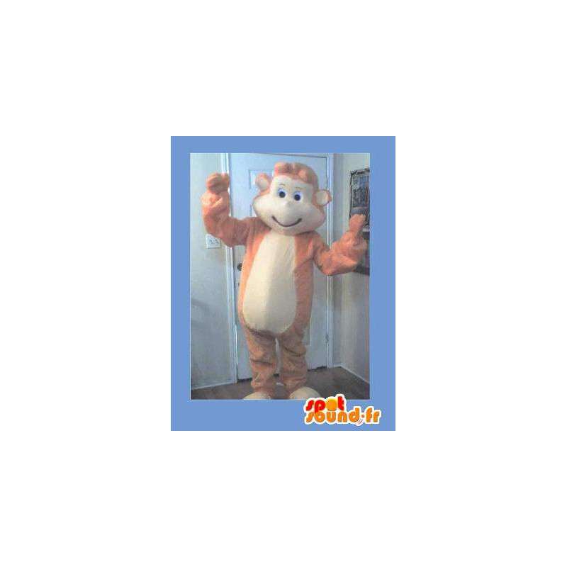 Maskotka małpa pomarańczowy i beżowy pluszowy - Monkey kostiumu - MASFR002726 - Monkey Maskotki