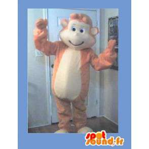 Maskottchen Affe orange und beige Plüsch - Monkey Suit - MASFR002726 - Maskottchen monkey