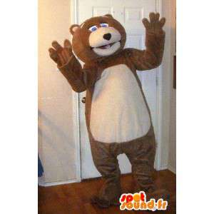 Mascot ursinho de pelúcia bege e - traje Teddy - MASFR002732 - mascote do urso