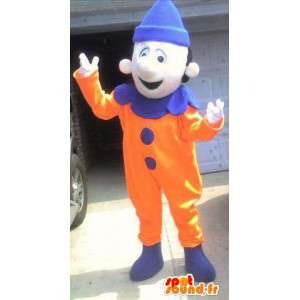 Orange och blå clownmaskot - Clowndräkt - Spotsound maskot