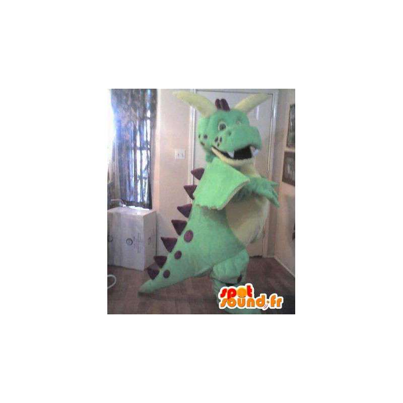 Plys grøn dinosaur maskot - dinosaur kostume - Spotsound maskot