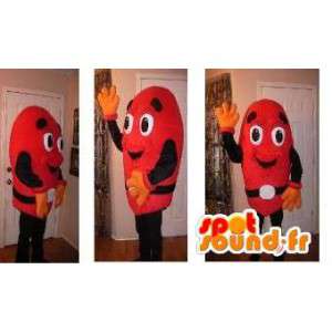 Röd snögubbelmaskot - Röd m & m-kostym - Spotsound maskot