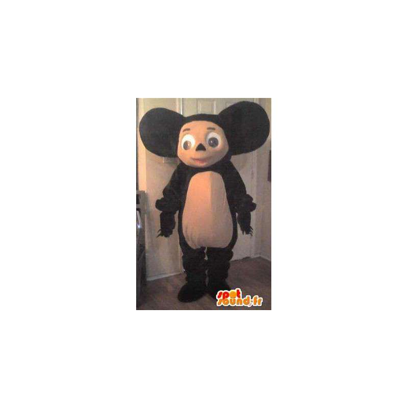 Mascotte de souris noire avec les oreilles de Mickey  - MASFR002738 - Mascotte de souris