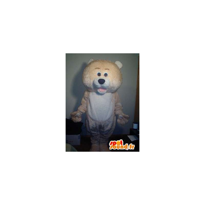 Orange bamse maskot - Orange bjørn kostume - Spotsound maskot
