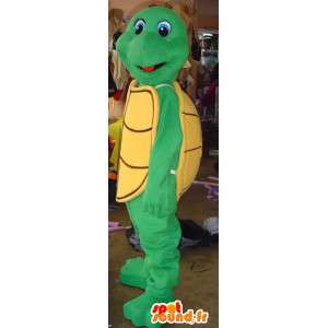 Gul og grøn skildpadde maskot - Skildpadde kostume - Spotsound