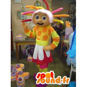 Mascot chica y rastas de colores multicolores - MASFR002756 - Chicas y chicos de mascotas