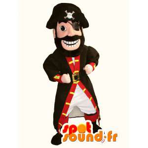 Mascotte rood en zwart pirate - Pirate Costume - MASFR002760 - mascottes Pirates