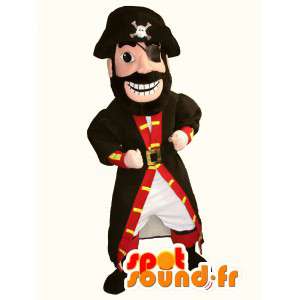 Maskot červené a černé piráta - Pirate Kostým - Piráti maskoti - MASFR002760 - SpotSound.fr