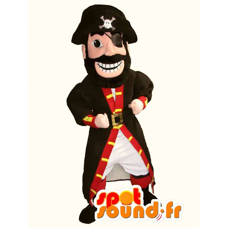 Mascot pirata vermelho e preto - traje do pirata - MASFR002760 - mascotes piratas