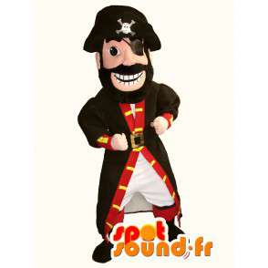 Maskot červené a černé piráta - Pirate Kostým - Piráti maskoti - MASFR002760 - SpotSound.fr
