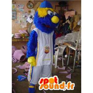 Mascot monstro azul e amarelo esportes - Disfarce peludo - MASFR002761 - mascote esportes