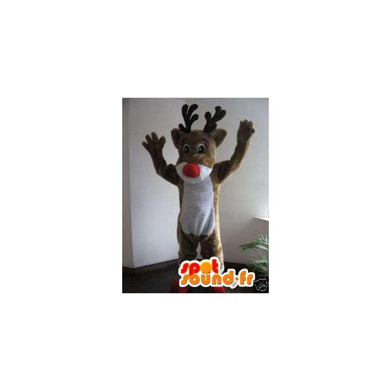 Maskottchen-Weihnachtsmann - Verkleidung braun Rentier - MASFR002762 - Weihnachten-Maskottchen