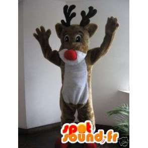 Mascotte de renne du père Noël - Déguisement de renne marron - MASFR002762 - Mascottes Noël