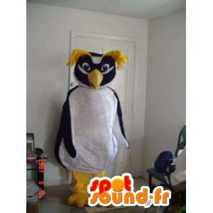 Strój biały i żółty czarny penguin - pingwin kostium - MASFR002768 - Penguin Mascot
