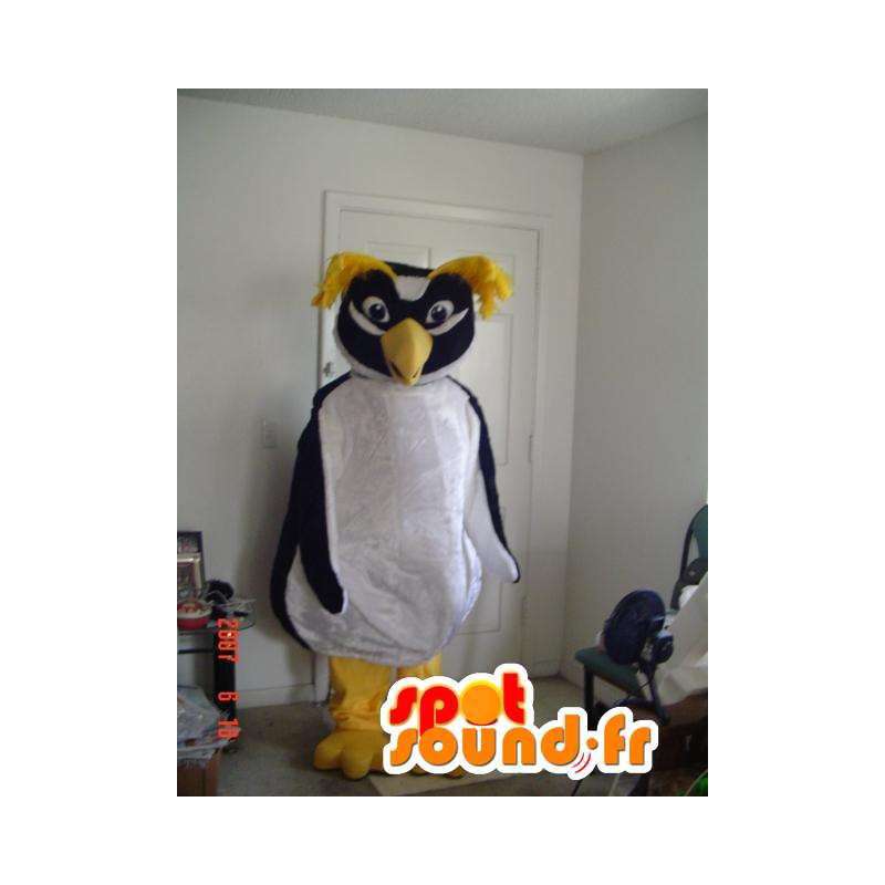 Costume pinguim preto branco e amarelo - traje pinguim - MASFR002768 - pinguim mascote