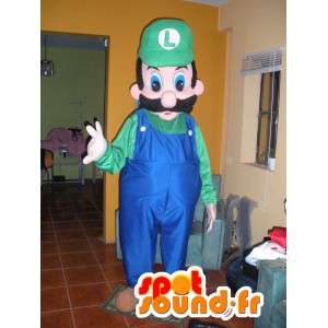 Luigi μασκότ, ένας φίλος του Mario πράσινο και μπλε - Luigi κοστούμι - MASFR002770 - Mario Μασκότ