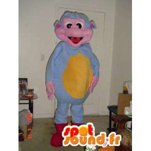 Mascotte de singe rose bleu et jaune - Déguisement de singe - MASFR002775 - Mascottes Singe