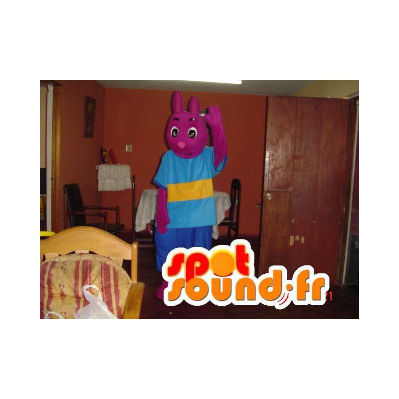 Rabbit mascot purple - pink bunny costume - MASFR002779 - Rabbit mascot