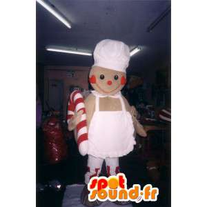 Mascote em forma de cozinhar biscuit - traje de cookie - MASFR002782 - mascotes pastelaria