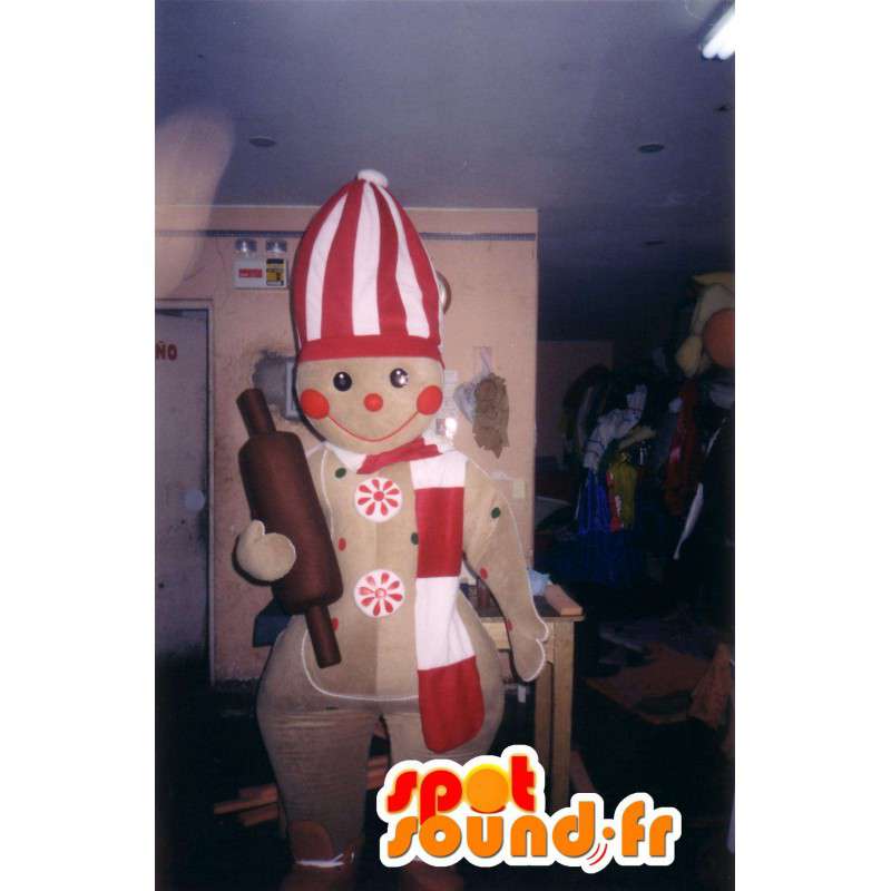 Mascote em forma de cozinhar biscuit - traje de cookie - MASFR002787 - mascotes pastelaria