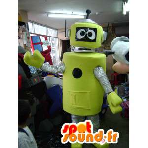 Gul robot maskot - Gul robot kostume - Spotsound maskot