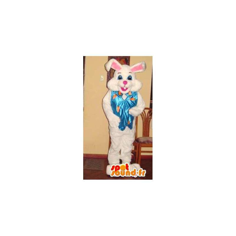 Konijn mascotte reuze teddy - wit konijn kostuum - MASFR002790 - Mascot konijnen