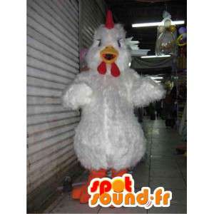 巨大な白い鶏のマスコット-白い鶏の衣装-MASFR002800-動物のマスコット