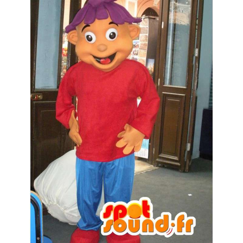 Gutt maskot kledd i rødt og blått - Boy Costume - Maskoter for gutter og jenter - MASFR002804 - SpotSound.fr