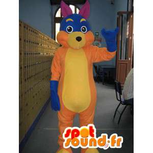 Multicolorido mascote gigante coelho - Costume Coelho - MASFR002806 - coelhos mascote