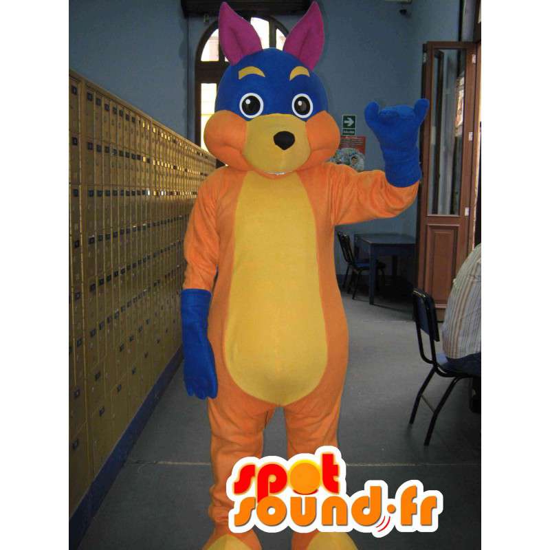 Multicolored giant rabbit mascot - rabbit costume - MASFR002806 - Rabbit mascot