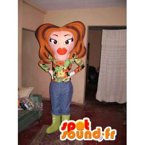 Mature woman masked mascot - Disguise mature woman - MASFR002808 - Mascots woman
